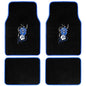 Blue Hawaiian Flower Design Carpet Car Floor Mats for Auto Van Truck SUV 4pc Front & Rear Full Set with Anti-Slip Rubber Backing Universal Fit - color: Hawaiian Flower Blue