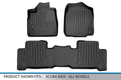 SMARTLINER Custom Fit Floor Mats 2 Row Liner Set for 2007-2013 Acura MDX - color: Acura MDX 2007 - 2013
