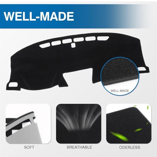 KUST Black Dash Cover for Honda CR-V CRV 2012-2015 2016 Polyester Non-Slip Dashboard Cover Center Console Dash Cover Interior Accessories for Honda CRV CR-V Custom Fit Dash Mat Sunshade No Glare - size: CR-V 12-16(Black)