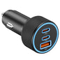 Car Charger USB C, 3-Port 67W Dual USB-C & USB-A Car Phone Charger Accessories Power Adapter Fast Charging Cigarette Lighter for iPhone 17/16/15/14/13/12/11 Pro Max, iPad, Galaxy S26/S25/S24, Android