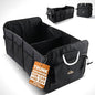 Armor All Car Trunk Organizer, Collapsible Multi-Compartment Car Organizers with Strong Aluminum Handles Foldable and Waterproof, Suitable for Any Car, SUV, Mini-Van, Black