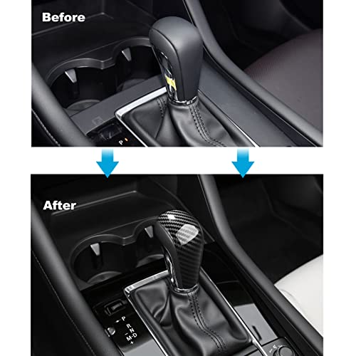 Compatible with Mazda 3 CX-30 CX-50 Accessories Sporty Car Gears Gear Panel Gear Shift Knob Cover Trim Cap Interior Decoration Sticker -Carbon Fiber Style