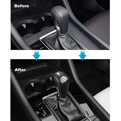 Compatible with Mazda 3 CX-30 CX-50 Accessories Sporty Car Gears Gear Panel Gear Shift Knob Cover Trim Cap Interior Decoration Sticker -Carbon Fiber Style