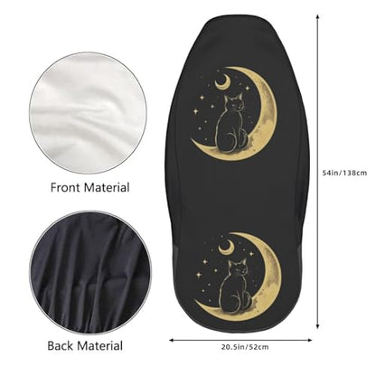 Dujiea Cat Sitting On The Crescent Moon Car Front Seat Covers 2 Pcs Universal Auto Seat Covers Front Seats Only, Vehicle Bucket Seat Protectors Fit for Most Car SUV Sedan and Truck - color: Cat Sitting On The Crescent Moon