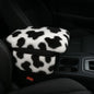 Fluffy Car Armrest Cover with Side Pockets – Plush Fuzzy Fur Center Console Armrest Cushion Pad, Universal Winter Car Interior Protector, Soft Arm Rest Cover with Storage for Women & Men (COWS)