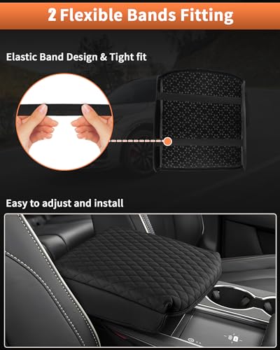 Shademax Custom Fit for Center Console Cover Acura MDX 2022 2023 2024 2025 2026 Accessories Armrest Cover Center Console Pad PU Leather Armrest Seat Box Cover Protector Anti-Scratch Black - size: Size for Acura MDX 2021-2026