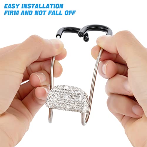 Car Headrest Hook, 2 Pack Bling Backseat Organizer Hanger for Purse Clothes Grocery Bag, Rhinestones Auto Headrest Storage Holder, Universal Car Seat Accessories for Most Vehicle (AB) - color: AB