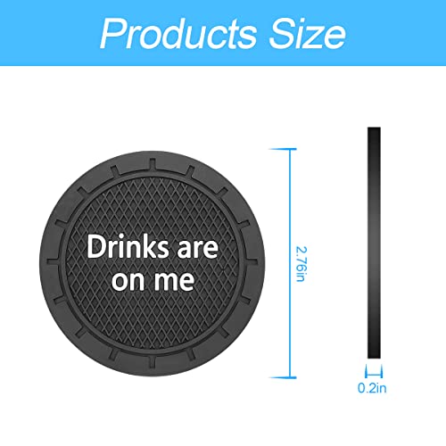 Car Cup Coaster, 4Pcs 2.75 Inch Auto Cup Holder Insert Coasters, Non-Slip Waterproof Embedded Drink Mat, Automotive Interior Accessories for Men and Women (B Black/4PCS) - color: B Black/4PCS