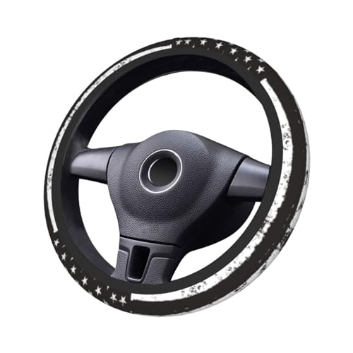American Flag Steering Wheel Cover with 2 Car Coasters Non Slip Neoprene for Women Men Universal 15 Inch - color: American Flag