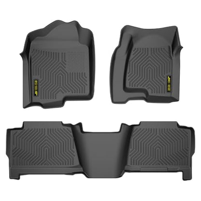 PIT66 Floor Mats Cargo Liners Compatible with 1999-2006 Chevy Silverado/Sierra GMC 1500 | Crew Cab (Heavy Duty) TPE Truck Accessories Cargo Liners All Weather Protection - size: Fit Silverado/Sierra 1500 Crew 99-06 | 3PCS