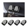 4 PCS Bling Car Mini Hooks, Cute Rhinestone Adhesive Back Seat Auto Hangers, Multifunctional Crystal Hanging Storage Hook for Vehicle Dashboard Wall Hat Coat Towel Key (White) - color: White