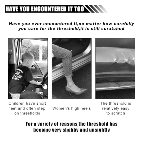 Car Door Sill Protector, Anti-Scratch Carbon Fiber Trunk Door Sill Protection Door Entry Edge Guard, Car Door Threshold Protection Sticker, Universal Vehicle Trim Cover for Car Truck SUV (9Pcs)