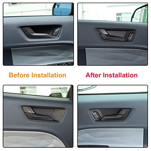 Aunginsy 8Pcs Car Inner Door Handle Switch Panel Trim Cover Compatible with Ford Maverick 2022-2025 Pickup Front Rear Door Handle Bowl Frame Panel Protector Decorative Sticker ABS Interior Accessories - color: Matte Black