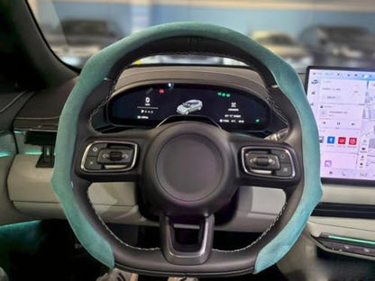 Quick Install Sporty Lake Blue Suede Steering Wheel Cover Universal fit Any 14 ½ to 15 inches Car SUV Pickup Azure Blue Cerulean Cyan - color: Lake Blue, size: Suede