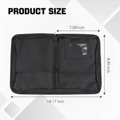 Hovom Car Glove Box Compartment Organizer, Car Registration and Insurance Holder, Owners Manual Case & Document Holder for Cars, Multi-Pocket Vehicle Paperwork Storage Pouch, Glove Box Storage Bag
