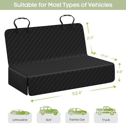 Dog Car Seat Cover for Back Seat, Waterproof Pet Bench Seat Cover for Dogs, Scratchproof Nonslip Rear Seat Protector for Cars, Trucks, SUVs - size: Full Bench