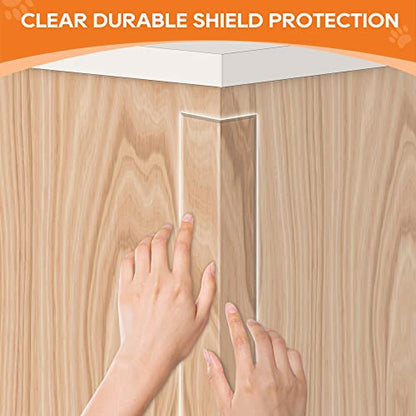 Door Protector from Dog Scratching, Window Sill Protector, Clear Sided Shield Protection Barrier Anti Cat, Dog Scratching, Slobbering, and Clawing Furniture, Glass, Car Door, Couch 4in x 3.3ft - size: 3.3ftX4in