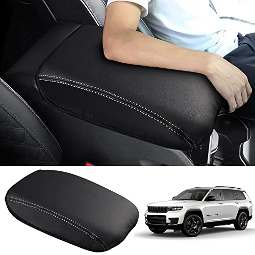 Autorder Center Console Armrest Cover for 2021-2025 2026 Jeep Grand Cherokee L Accessories Armrest Cover Anti-Scratch Middle Console Pad Leather Armrest Protector - size: 21-26 Grand Cherokee L Armrest Cover
