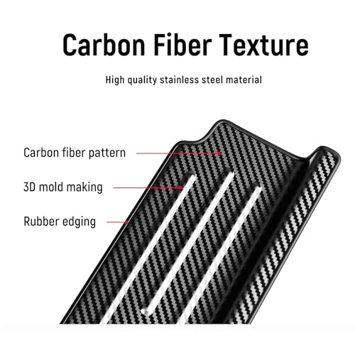Door Sill Guards Compatible with Jeep Wrangler JL JLU 2018-2026 & Gladiator JT 2020-2026 Accessories Stainless Steel Material Carbon Fiber Texture Front and Rear Door Sill Protector - size: 4-Door (Carbon Fiber Texture)