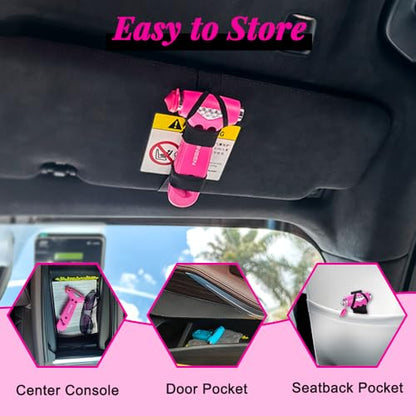 SINSEN Car Safety Hammer, Automotive Window Breaker and Seatbelt Cutter for Women, Roadside Emergency Kit, 3 in 1 Escape Tools, Road Trip Essential and Must Haves (1, Pink) - color: Pink, size: 1