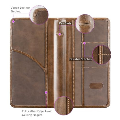 CoBak Car Registration and Insurance Holder - Vehicle Glove Box Car Organizer,Auto Truck Comparment Accessories Case with Magnetic Closure for Driver License,Cards - color: L-Cowhide Brown