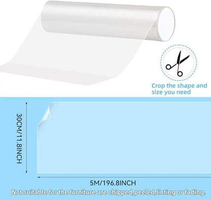Cat Anti Scratch Tape (11.8" x 197") Transparent Anti Cat Scratch Furniture Protector, Wear and Scratch Resistant Cat Scratch Deterrent Sticky Paws Tape for Carpet, Sofa, Couch, Door