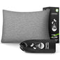 CushyOasis All-in-1 Camping Pillow Set - Shredded Memory Foam Neck Pillow Travel Pillow with Eye Mask, Earplugs, Washable Cover, Compact for Backpacking, Camping, Flights, Car Travel (Small Size) - size: Small