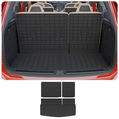 Cargo Mat Compatible with 2018-2024 Ford Expedition Lincoln Navigator (Not for Max or L Models) Cargo Liner Trunk Liner 2023 Expedition 7&8 Seats Accessories (Trunk Mat+Backrest Mats) - style: For Ford Expedition | 2018-2024