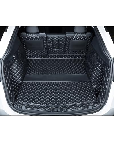 Compatible with Tesla Model Y 2020-2025 5 Seat Trunk Mat Cargo Mat Dog Cover Mat Car Trunk Liner Full Coverage Protection - color: Black with Black Stitching, size: 2020-2025 Full Coverage Cargo Mat