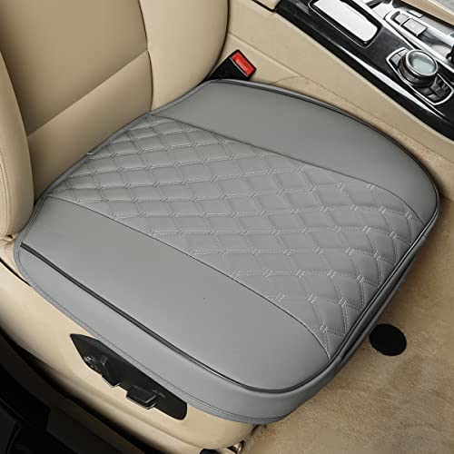 Black Panther PU Car Seat Cover, Front Seat Protector Compatible with 90% Vehicles,Embroidery,Anti-Slip & Full Wrapping Bottom W55cm*D54cm(21.65''*21.26'')(1Piece,Gray) - color: Front Single Gray