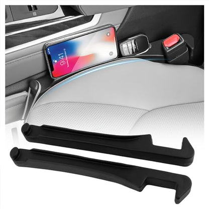 3 in 1 Car Seat Gap Filler Organizer,2PCS Multifunctional Car Seat Gap Plug with Storage Slot & Hook Function,Anti-Drop Cars Gaps Seats Filler Cars Clutter Catcher for SUVs Trucks (Black) - color: Black