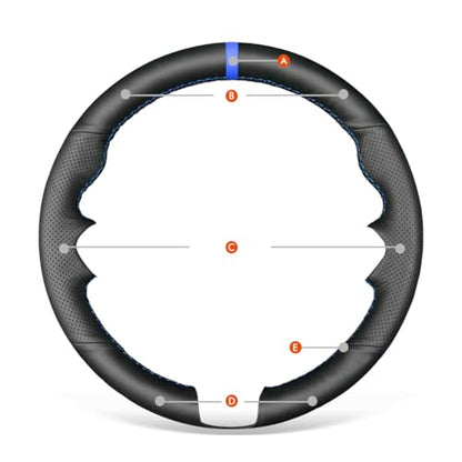 MEWANT DIY Steering Wheel Cover for Dodge Ram Laramie Big Horn 1500 2019-2021 Customized Version by Genuine Leather - color: Customized Genuine Leather