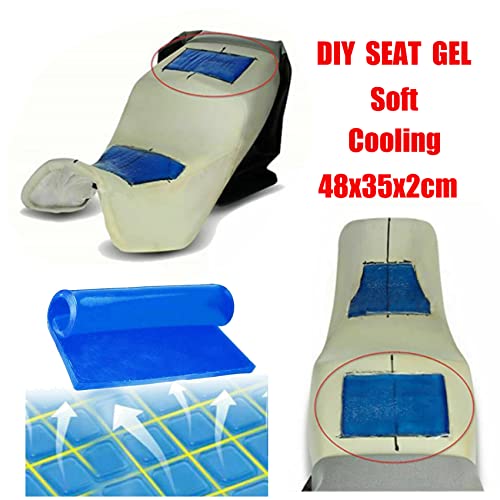Motorcycle Seat Gel Pad Car Driver Seat Cushion Shock Absorption Mats Reduce Fatigue Comfortable Soft Cooling Fabric DIY Seat Pad Office Chair Seat Cushion (48 x 35 x 2cm) - size: 48 x 35 x 2cm