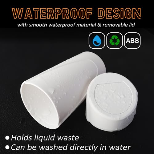 Car Trash Can with Lid-2Pack, Leakproof Garbage Can with 80 Attached Trash Bags, Mini Essential Car Accessories for Interior for Car, Home, Office（White） - color: 2Pack White