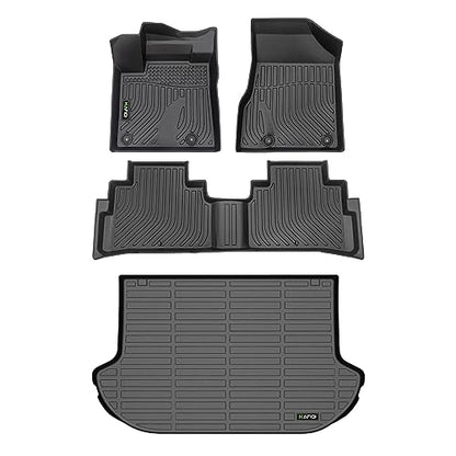 Floor Mats & Cargo Liner for Nissan Murano 2024 2023 2022 2021 2020 2019 2018 2017.5 All Weather Protection TPE Heavy Duty Non-Slip Automotive Floor Liners Set Accessories, Black - style: 5) For Murano 2017.5-2024 Set
