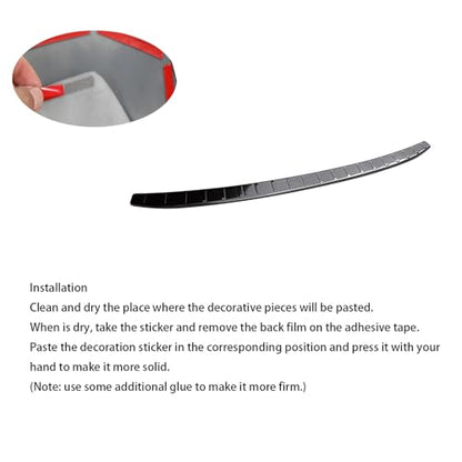 Black Rear Trunk Door Sill Guard Cover Compatible with Honda New Pilot 2023~2026 Rear Bumper Protector Guard Scuff Plate Stainless Steels Outside - size: Outside