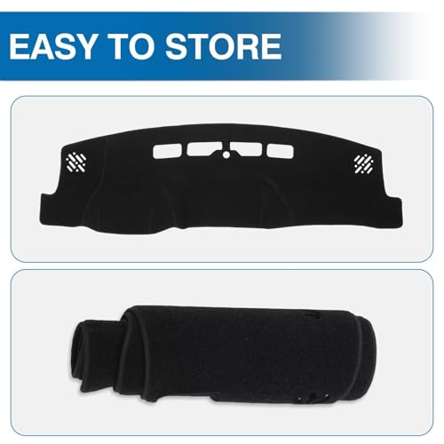 KUST Dash Cover for 2014-2018 Chevy Silverado/GMC Sierra 1500,2015-2019 Chevrolet Silverado/GMC Sierra 2500HD 3500HD (NOT Covering the Speaker Holes) Dashboard Cover Polyester Non-Slip Black - size: Silverado 14-18(Black)