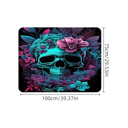 Universal Car Trunk Mat, All Weather Trunk Protection Cargo Liner, Stylish Vehicle Interior Accessories, Durable Cargo Mat Rear Trunk Line Suitable for Most Car (Blue Skull, 29" x 39") - color: Blue Skull