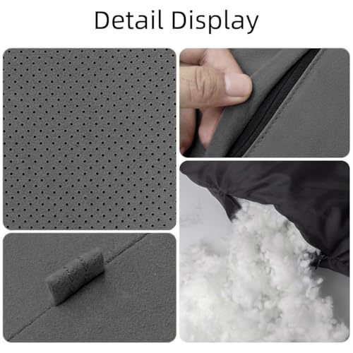 2 Pcs Car Headrest Neck Pillow for Driving,Universal Premium Suede Leather Soft and Comfortable Headrest,Two Gears of Height Adjustment Car Seat Headrest Pillow Car Interior Accessories - color: Athens Black
