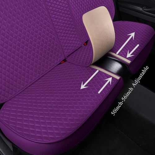 Red Rain Purple Car Seat Cover Full Set Universal Leather Front and Rear Seat Covers Auto Seat Covers (AA-Purple) - color: AA-Purple