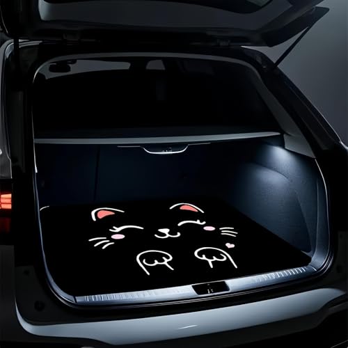 Universal Car Trunk Mat 29" x 39", Cute Kitten Pattern All Weather Trunk Protection Cargo Liner, Durable Cargo Mat Rear Trunk Liner, Stylish Vehicle Interior Accessories Suitable for Most Car Models - color: Cute Kitten