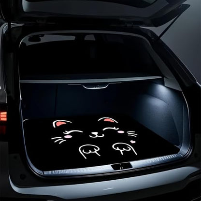 Universal Car Trunk Mat 29" x 39", Cute Kitten Pattern All Weather Trunk Protection Cargo Liner, Durable Cargo Mat Rear Trunk Liner, Stylish Vehicle Interior Accessories Suitable for Most Car Models - color: Cute Kitten