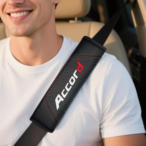 HUIANTS 2Pcs Carbon Fiber Leather Seat Belt Cushions Shoulder Pad Soft for Accord Accessories,Car Seat Belt Pads Safety Belt Cover Pad - color: ACC