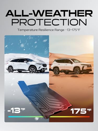 YHTAUTO Floor Mats Fit 2016-2023 Toyota Tacoma Access Cab, TPE All Weather Car Mats Waterproof Anti-Slip Odorless Floor Liner, Interior Car Accessories Front & 2nd Row Liner