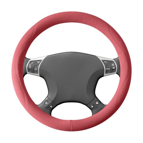 Car Steering Wheel Cover, 14.5-15" Breathable Soft Suede Steering Wheel Protector with Non-Slip Lining, Warm Auto Interior Protection Guard Accessories, Universal for Van Truck RV (Wine Red) - color: Wine Rred