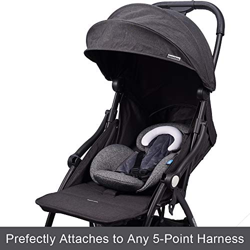 COOLBEBE New 2-in-1 Babybody Cushion for Baby Newborn Infants - Extra Soft Stroller Cushion Pads Car Seat Insert, Perfect for Carseats, Strollers, Swings, Grey - color: Grey