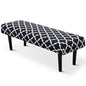Stretch Bench Seat Cover, Reusable Slipcover for Dining Room & Bedroom, Removable Washable Rectangular Bench Covers, Elastic Fit for Home Furniture(Black & White) - color: Black & White