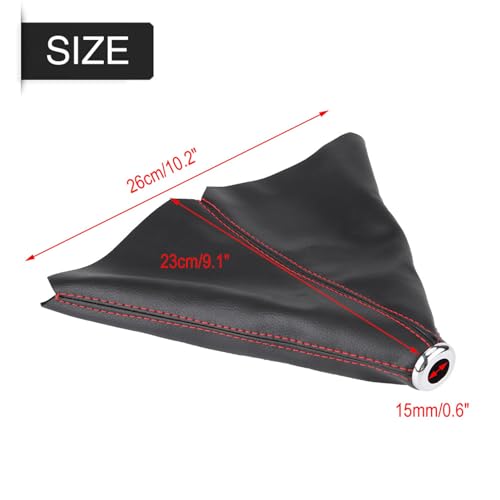 Shift Boot, PU Leather Shifter Boot Cover Universal, Shift Boot Retainer Stick Shift Sleeve Gear Shifter Boot Gear Gaiter Cover Black Bright Red Stitch for Manual Transmission Car