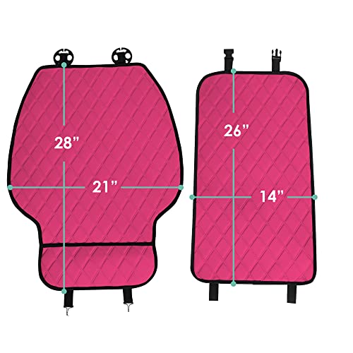 FH Group Car Seat Cushion – Neosupreme Single Front Seat Cover with Front Pockets, Airbag Compatible, Universal Fit Car Seat Cushion for Driver or Passenger Seat, SUV, Truck, Sedan & Van – Pink - color: Pink, style: Front