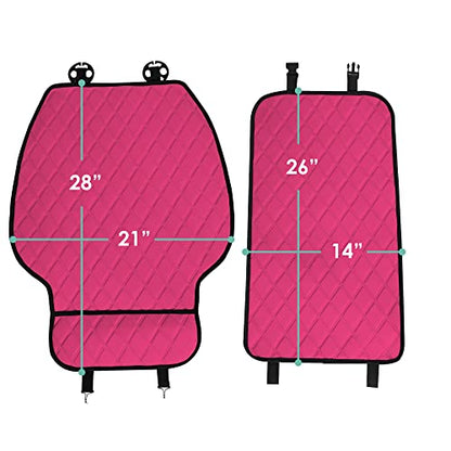 FH Group Car Seat Cushion – Neosupreme Single Front Seat Cover with Front Pockets, Airbag Compatible, Universal Fit Car Seat Cushion for Driver or Passenger Seat, SUV, Truck, Sedan & Van – Pink - color: Pink, style: Front
